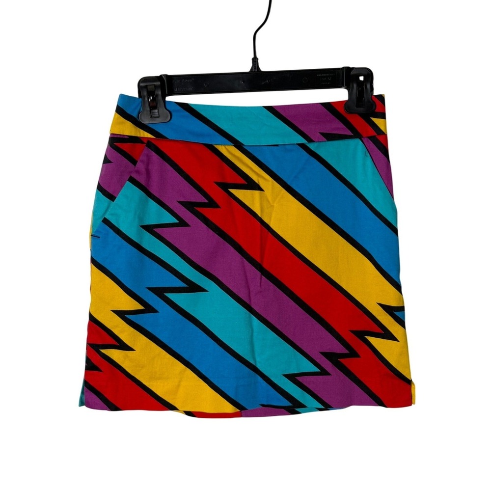 Loudmouth Retro Lighting Bolt Geometric Pop Art Skort Womens 2 Golf Activewear